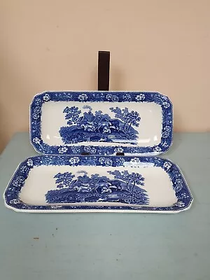 Buy Vintage Pair Of Adam's Blue & White 'English Scenic' Serving Plates • 10£