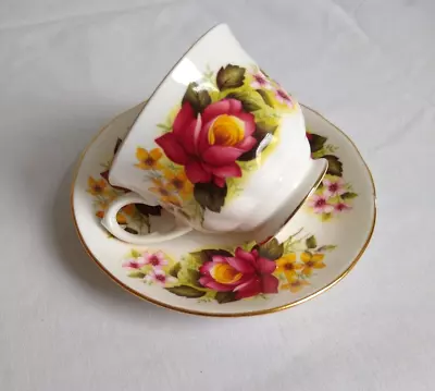 Buy Vintage Fine Bone China Royal Kent Staffordshire England Floral Teacup & Saucer • 15£