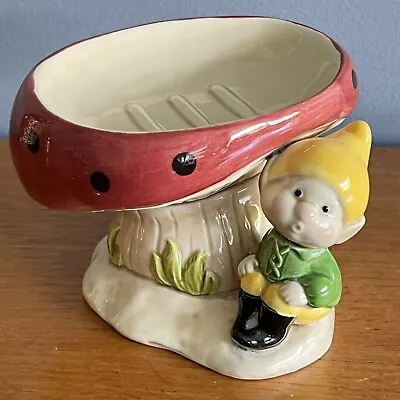 Buy Vintage Pottery Toadstool Mushroom Gnome Pixie Soap Dish Holder Japan • 16£