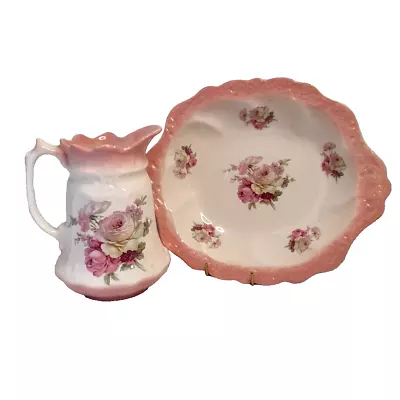 Buy James Kent Old Foley Victoria Rose Wash Basin & Pitcher Vintage 2 Piece Set • 6.99£