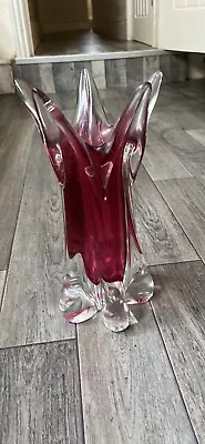 Buy Joseph Hospodka Chribska Cranberry Glass Vase • 100£