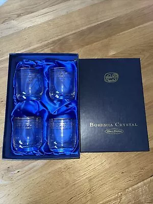 Buy Bohemia Crystal Henry Merchant Set Of 4 Gold Trim Glasses • 22£