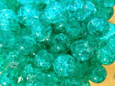 Buy 10mm Crackle Glass Bead 'Emerald Green' • 1.80£