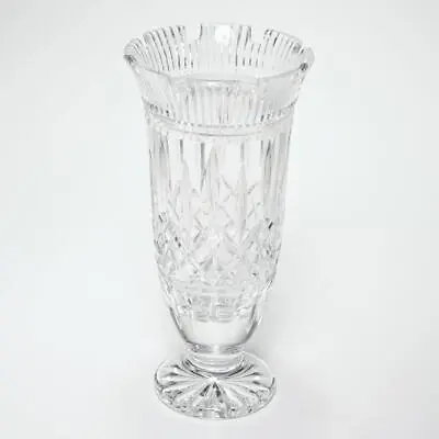 Buy Waterford Lismore Castle Vintage Irish Crystal Glass Footed Vase 11 H • 256.28£