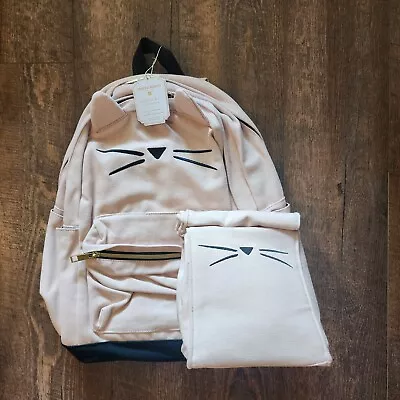 Buy NEW Pottery Barn Teen Emily & Meritt Blush Kitty XL Backpack & Lunch Bag Sack NW • 65.23£