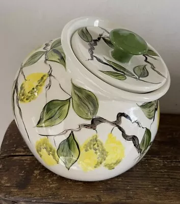 Buy Vintage Italian Pottery Hand Painted Ceramic Lemon Pot Jar  Kitchen Canister • 21.99£