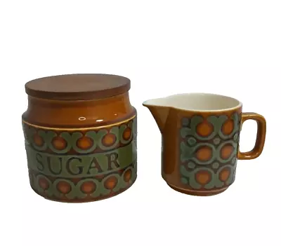 Buy Hornsea Bronte Sugar Jar And Jug Vintage Canister Brown Green Ceramic 1970s • 19.99£