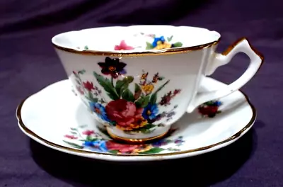 Buy Vintage Midwinter Floral China Cup & Saucer Set, Gorgeous Burslem England • 7.46£