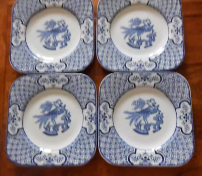 Buy Yuan By Wood & Sons. 4 Square Sandwich Plates.Vintage.Excellent Condition • 19.99£