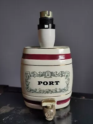 Buy Vintage Royal Victoria Wade Pottery Converted Port Keg Barrel Ceramic Lamp Base • 10£
