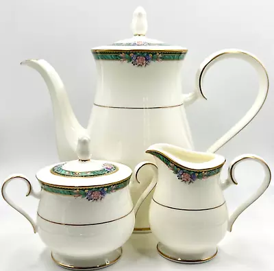 Buy Noritake Ashbury Coffee Service: Coffee Pot, Creamer, Sugar; 4737; Great Cond • 83.86£