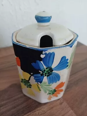 Buy 1930's Arthur Wood Octagonal Floral Jam Pot • 2.99£
