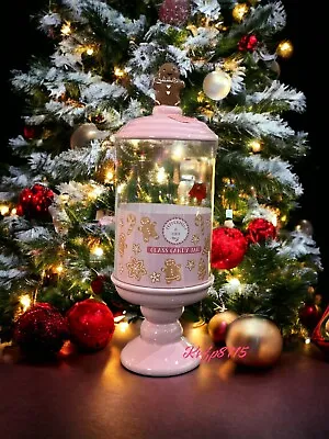 Buy Peppermint & Pine Pink Christmas Gingerbread Glass Candy Jar 13” • 46.60£