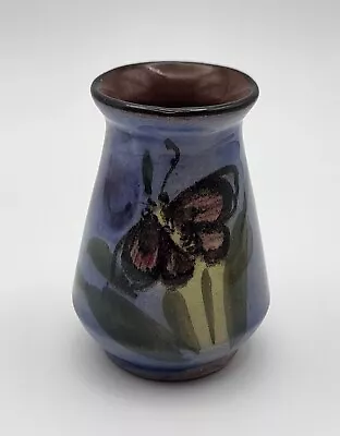 Buy Small Vintage Stoneware Vase Pot With Butterfly Design 6cm H • 8£
