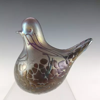 Buy SIGNED Phoenician Glass Purple Iridescent Bird Sculpture • 35£