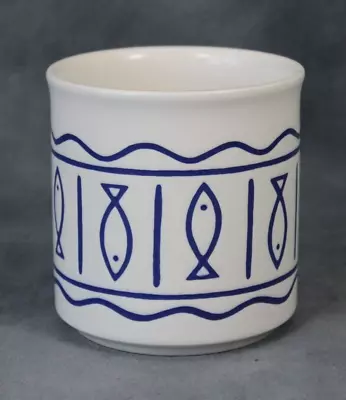 Buy Rare Vintage Hornsea Oceana White Blue Planter Storage Jar Plant Pot Container • 19.99£