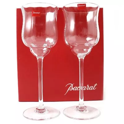 Buy Kiwami Baccarat Capri Crystal Pair Wine Glass Tulip Motif Set Of 2 Tableware Liq • 239.76£