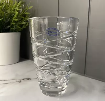 Buy Contemporary Design Hand Cut Clear Crystal Vase 24%  With Label Made In Poland • 3£