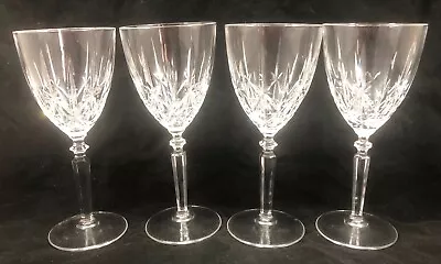 Buy 4 X Cut Glass Large Wine Glasses 198mm Tall • 19.99£