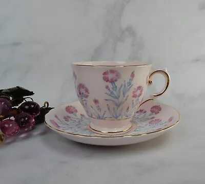 Buy Vintage Tuscan Fine English Bone China Pink Flowered Cup & Saucer • 15.83£
