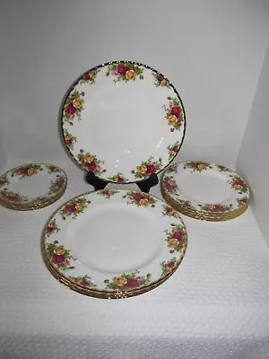 Buy ROYAL ALBERT OLD COUNTRY ROSES 1962 Bread Butter Salad Dinner Plates Set Of 12 • 139.79£