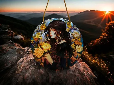 Buy 15cm Flower Lady Ready To Hang Acrylic Stained Glass Window Suncatcher  • 8.99£