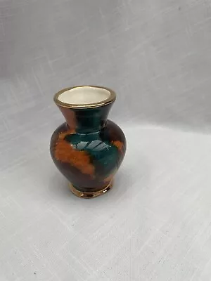 Buy Vintage Old Court Ware Miniature Vase Orange And Green • 4£