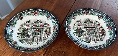 Buy 2 Royal Stafford Heart Of The Potteries Burslem England Christmas 7” Bowls • 18.63£