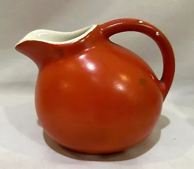 Buy Vintage Hall Art Pottery Orange Color Ball Shape MINI Creamer Pitcher 3.5  USA • 9.32£