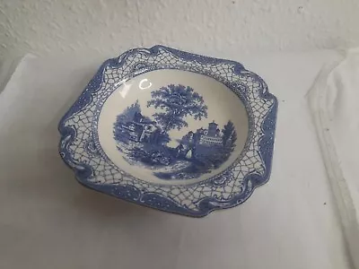 Buy Antique Landscape Adams Est 1657 England. Blue & White Squard Bowl 14.5cm X 3cm • 5£