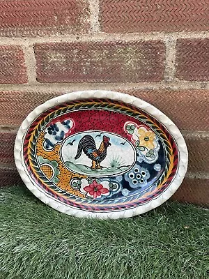 Buy Talavera Mexican Pottery Cockerel Dish Wall Plaque Crackle Glaze Hand Painted • 24.99£