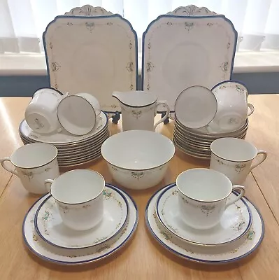 Buy Shelley 36 Piece Tea Set Pattern 11422 Vincent Shape 1925-45 Vintage Bone China  • 120£