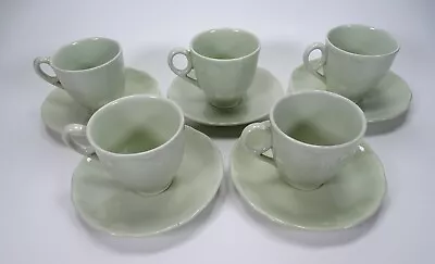 Buy 5 Vintage Grindley Petal Ware Espresso Coffee Cup & Saucer Green • 16.99£