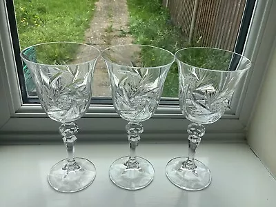 Buy Vintage Set Of 3 Bohemia Crystalex Lead Crystal *Pinwheel* Wine Glass • 24.99£