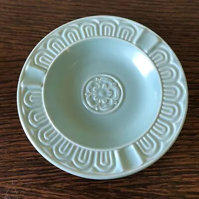 Buy Vintage Poole Pottery Ashtray - Light Turquoise - Rose Design • 6.99£