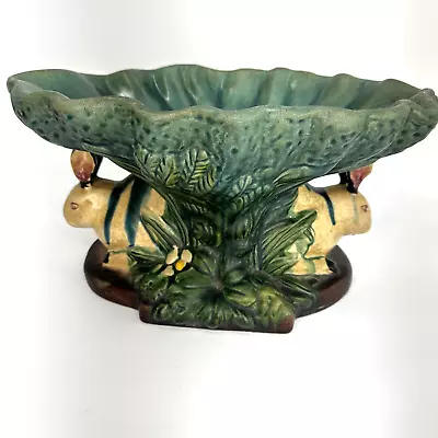 Buy Vintage Reproduction Of Minton Majolica Twin Rabbit Pedestal Bowl Compote • 65.23£