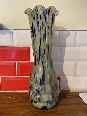 Buy Vintage 1970s Multi Coloured Glass Vase 35cm In Height • 14.99£