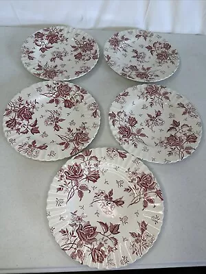 Buy Set Of 5 J&G Meakin 10  Dinner Plate English Staffordshire Tudor Rose FREE SHIP • 46.12£