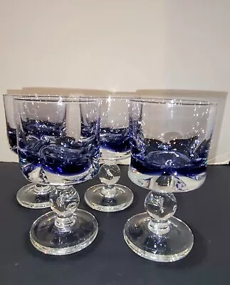 Buy Set 4 Sommerso Amethyst Dimple Goblet Wine/ Cocktail Glasses 6oz • 88.53£
