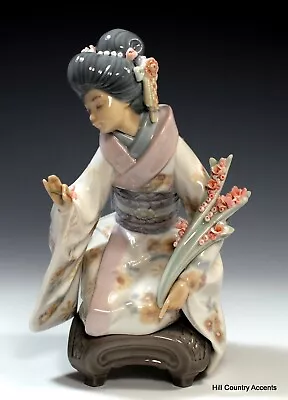 Buy Lladro   Kiyoko  #1450 - Kneeling Geisha With Flowers - Msrp $570 -perfect Cond. • 163.09£