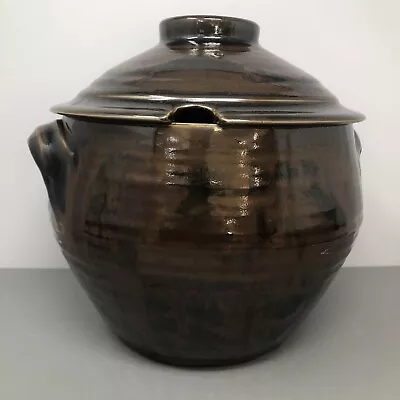 Buy Large Tenmoku Glazed Lidded Stoneware Tureen (4L) Unknown Potter #1638 • 25£