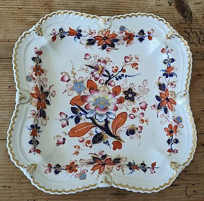 Buy Antique 1830/40s Ridgways?  Japanese Style Decorated Dish. 21cm Sq. Pattern 1135 • 9.99£