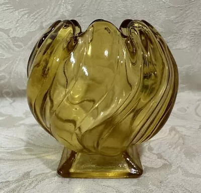 Buy Vintage Bagley Equinox Art Deco Amber Glass Ball Shape Posy Vase - 1930s • 19.99£