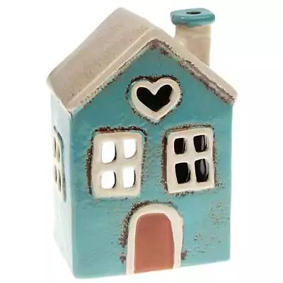 Buy Shudehill Giftware Village Pottery Teal Heart House Tealight Holder JD310750 • 10.75£