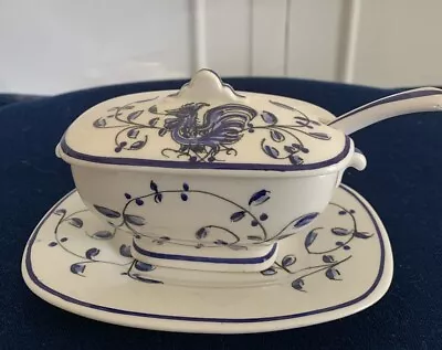 Buy Vintage Decorative Blue White Hand Painted Portuguese Relish Dish • 7.99£