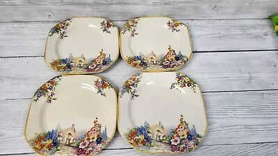 Buy Vintage 1930s Hampton Ivory Swinnertons Old England Garden Side Plates X4 PB • 25£