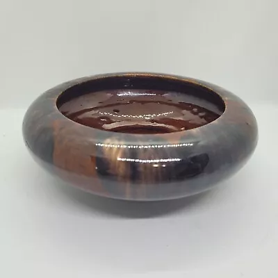 Buy Vintage 1930s Brush Pottery Low Footed Bowl With Mottled Drip Glaze Planter • 27.96£
