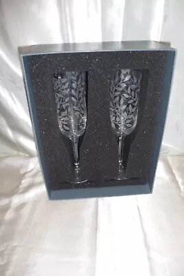 Buy Lalique Champagne Flutes Design 1996 Liane Stemware • 560.16£