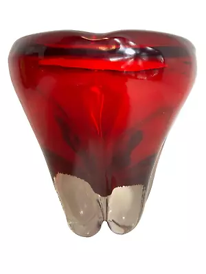 Buy Whitefriars Ruby Red & Clear Art Glass Molar Vase Height 18cm • 50£