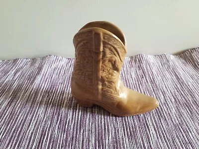 Buy Frankoma Pottery Small Tan Gloss Cowboy Boot Planter 4.5 Inches Tall • 16.77£